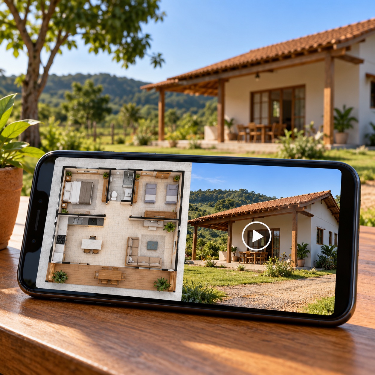 vídeo curto no celular explicando os símbolos de uma planta baixa